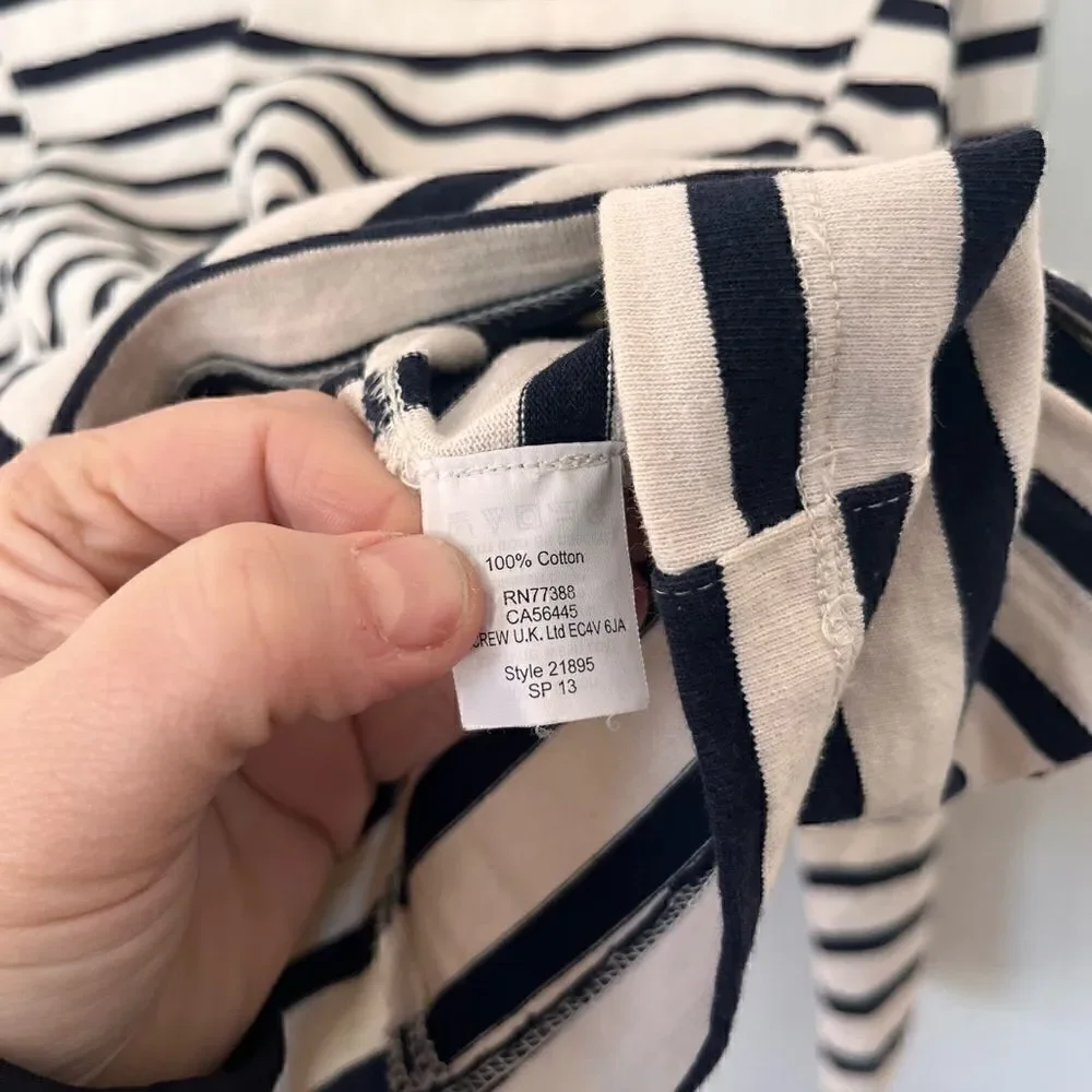 J crew . Black and cream stripe heavy knit top